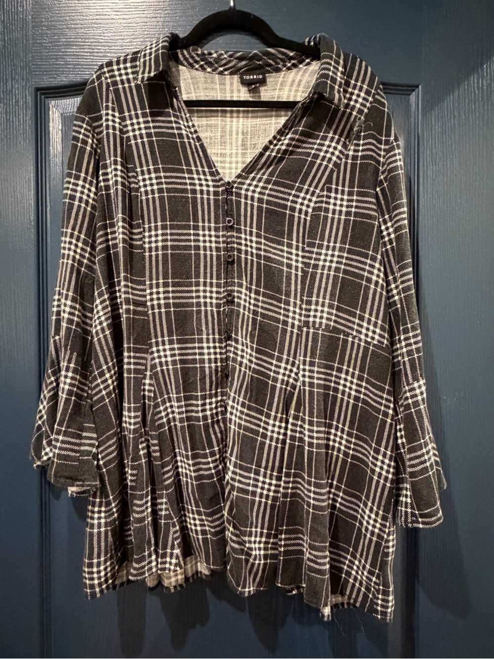 torrid Black and White Plaid Button-Down Shirt